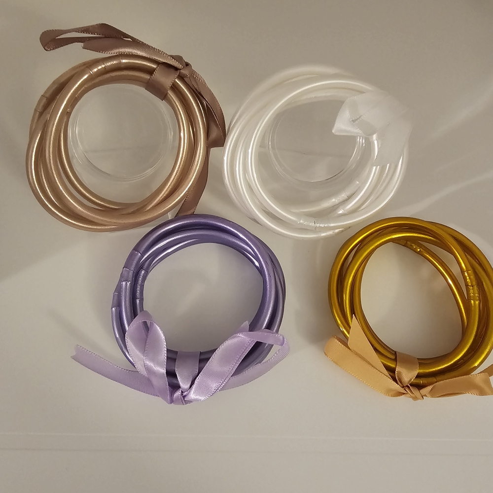 Women's Bangles Set Of 5- Pick 1 Color: Gold, Purple, White, Rose Gold